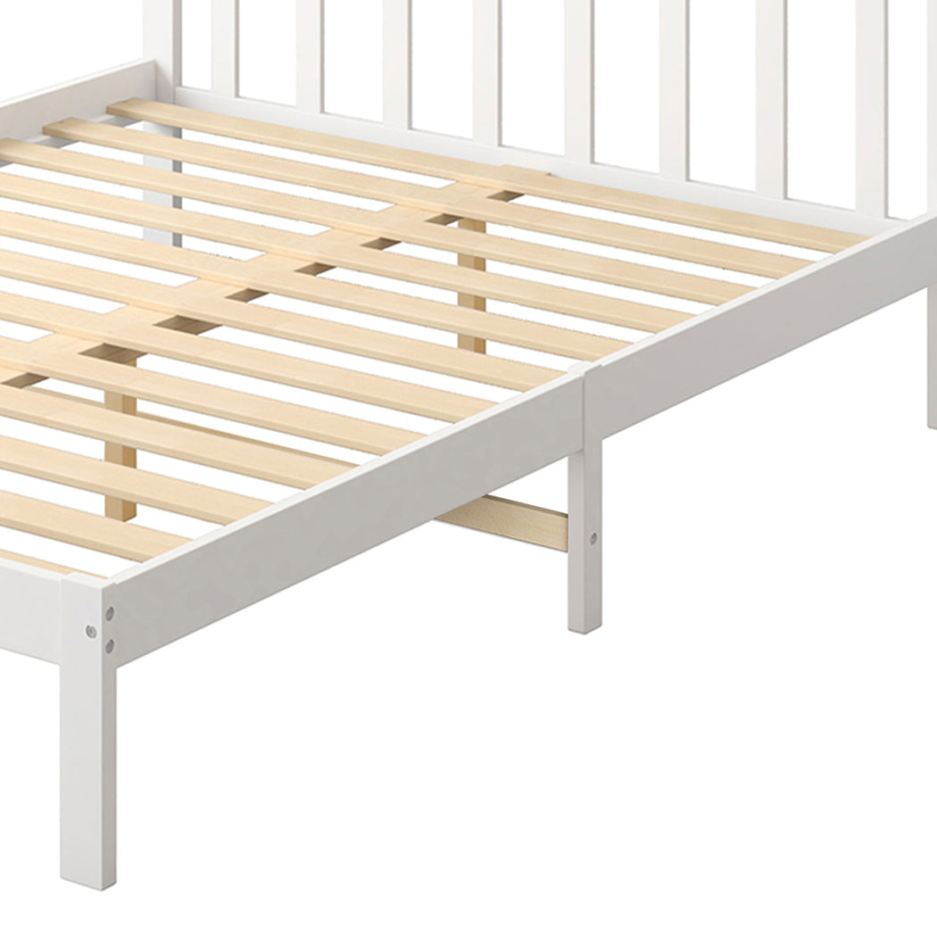 Levede Wooden Bed Frame Double Full White