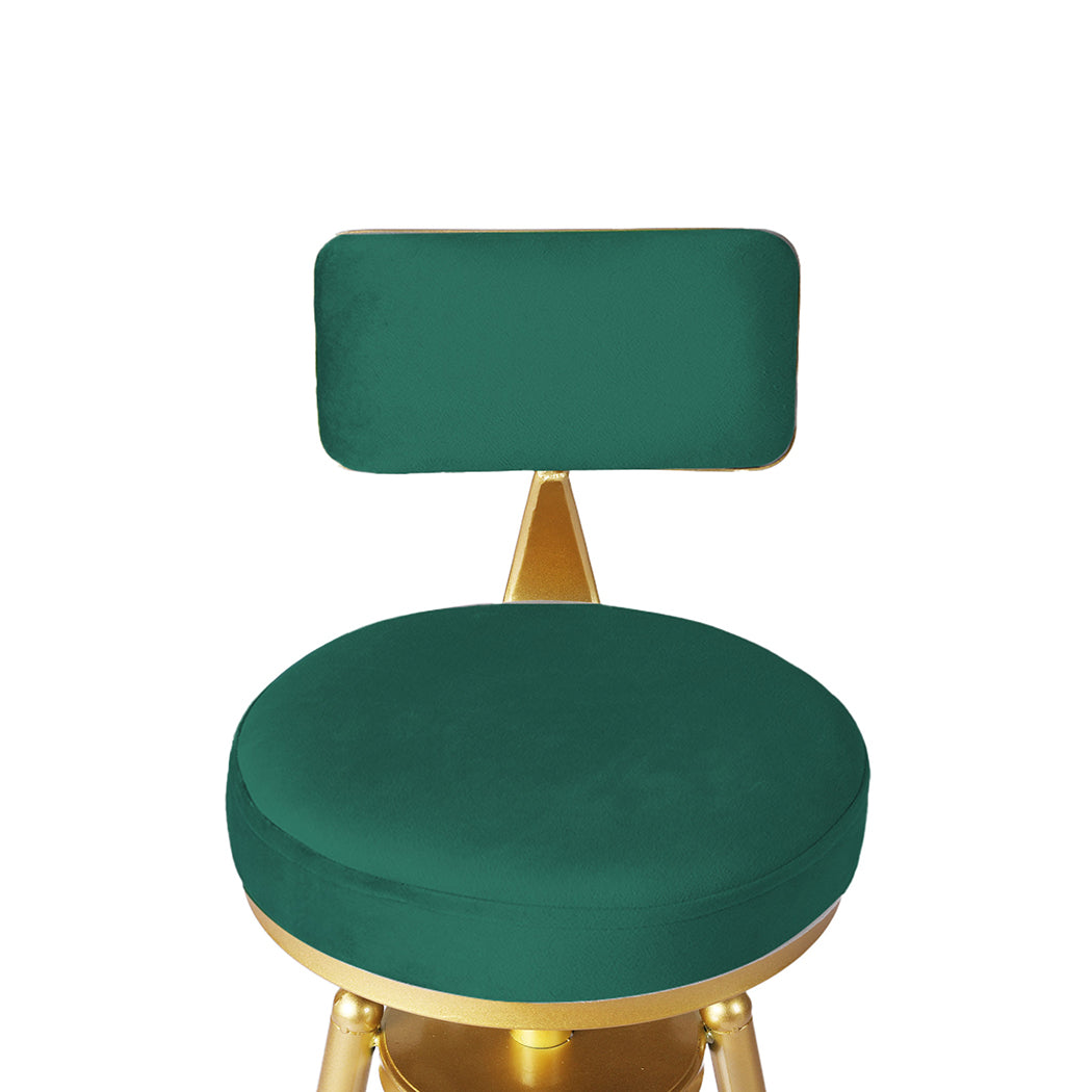 Levede 1x Bar Stools Velvet Kitchen Green