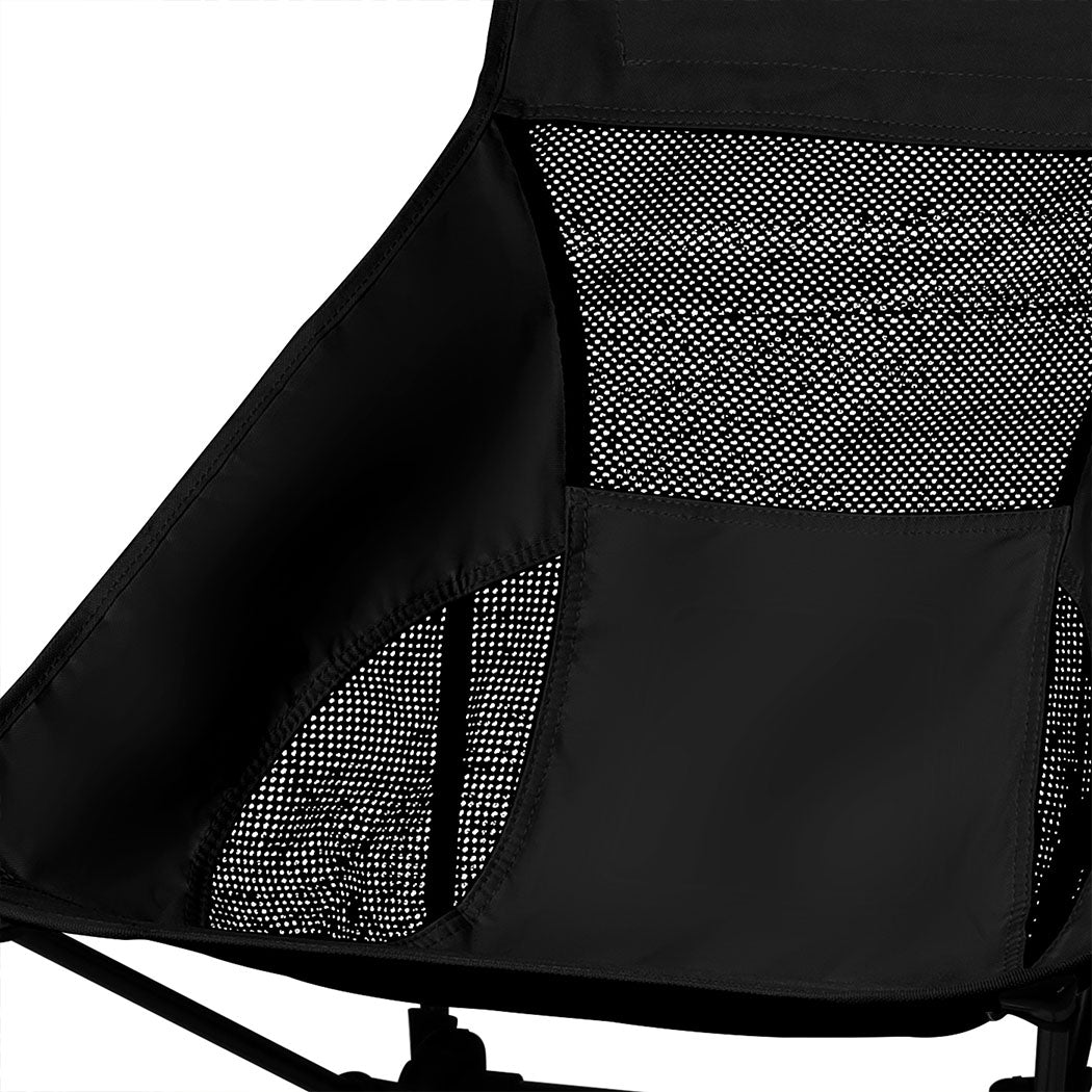 Levede Camping Chair Folding Outdoor Large Black