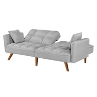 Levede Sofa Bed Futon Convertible Fabric Grey