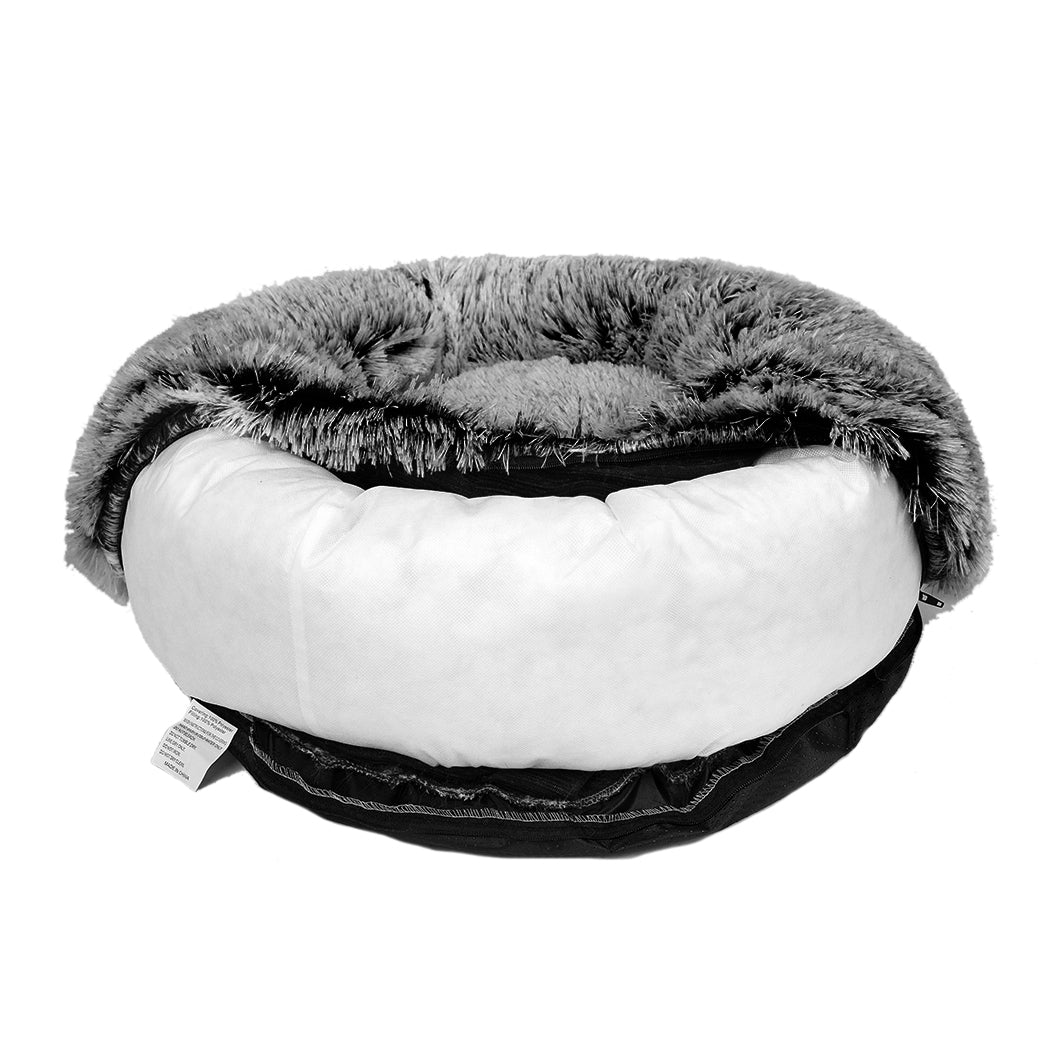 PaWz Pet Bed Cat Dog Donut Nest Calming M Charcoal Medium