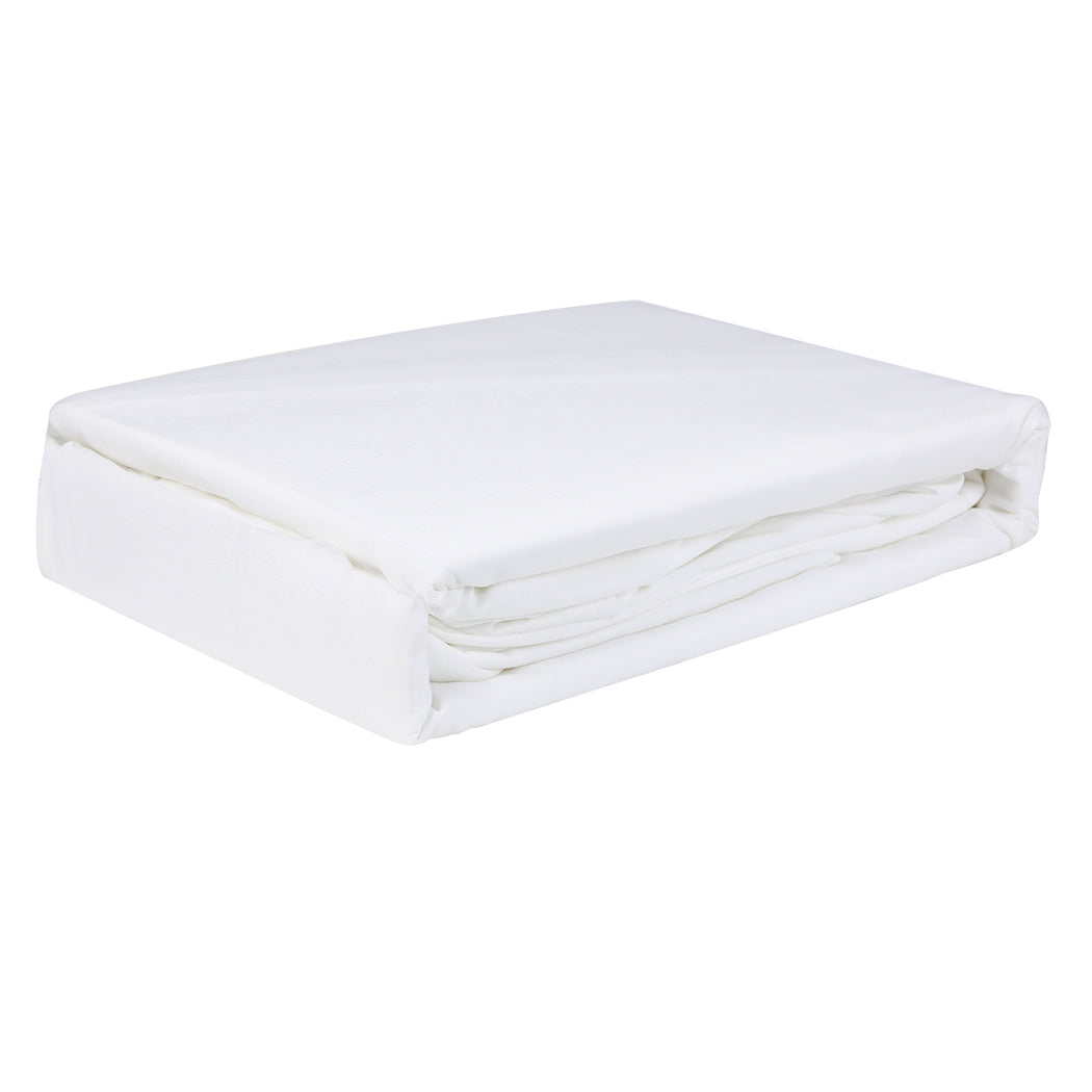 Dreamz 4pcs Queen Size 100% Bamboo Bed Sheet Set in White Colour