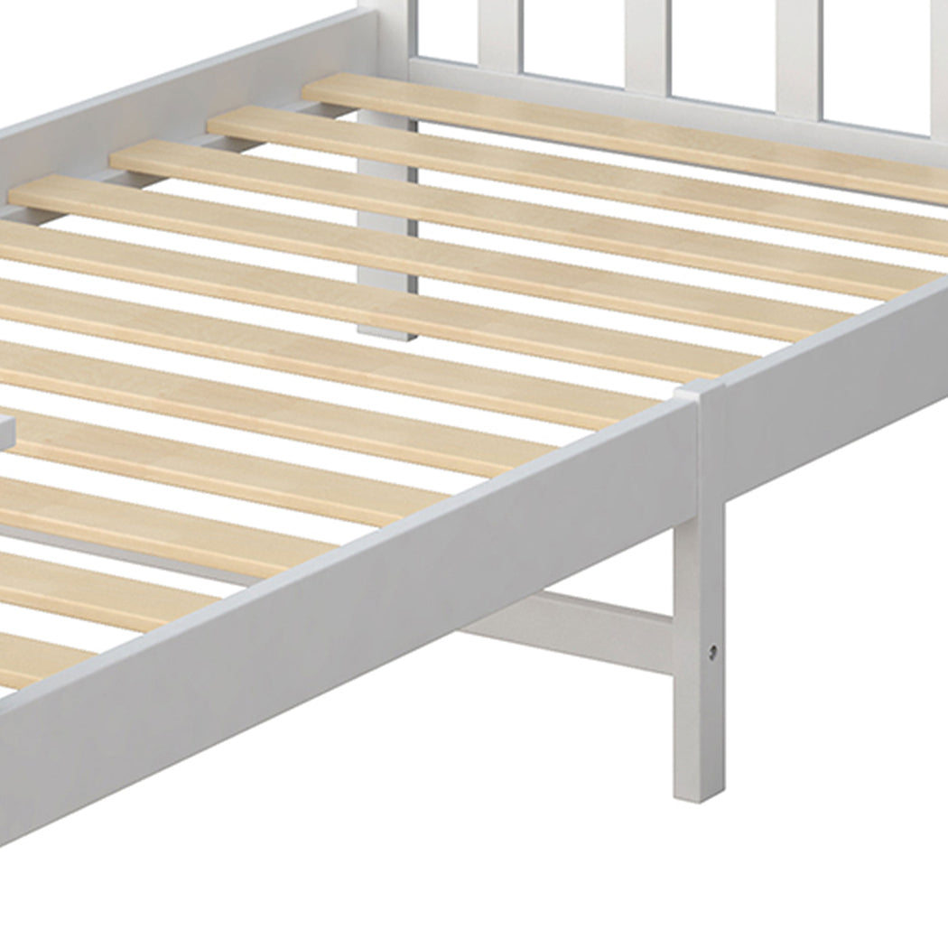 Levede Single Size Bed Frame Wooden White