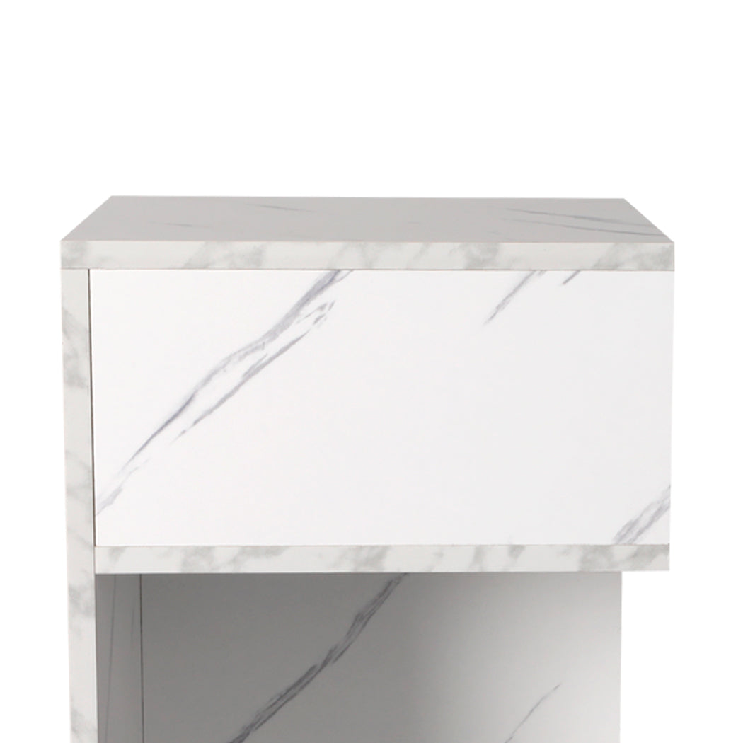 Levede 1xBedside Tables Drawers Side White