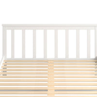 Levede Wooden Bed Frame Queen Full Size White