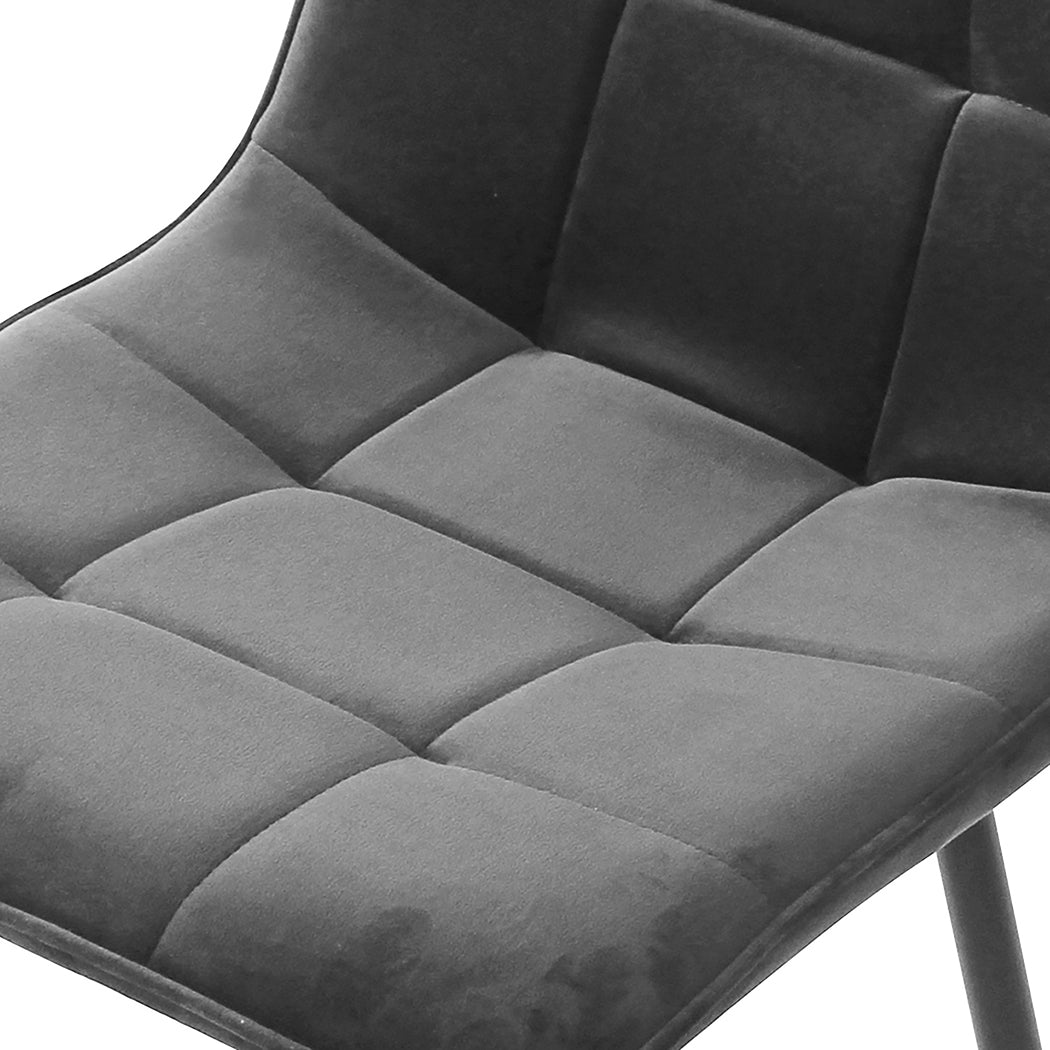 Levede 4x Dining Chairs Kitchen Velvet Grey