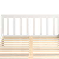 Levede Wooden Bed Frame King Single White