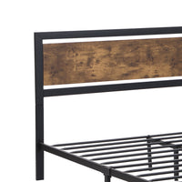 Levede Queen Bed Frame Industrial Mattress