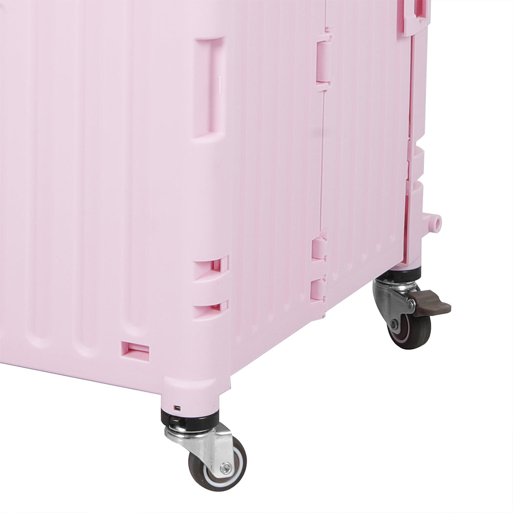 Folding Shopping Trolley Cart Portable Pink