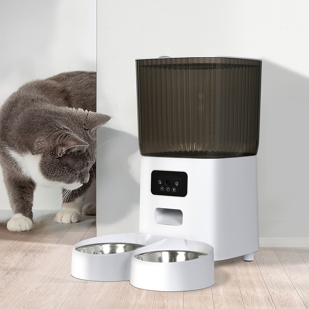 PaWz 5L Auto Pet Feeder Automatic Camera Wi-Fi White