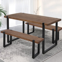 Levede Wooden Dining Sets 1XTable+2X