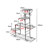 Levede Plant Stand Outdoor Indoor Metal Black